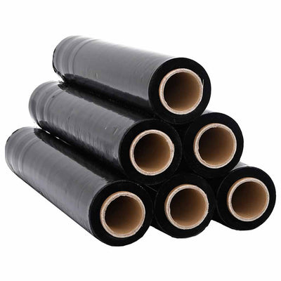 VidaXL Stretchfolie 6 Stück 30 μm 50 cm x 150 m schwarz