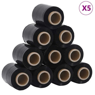 VidaXL Stretchfolien 50 Stück schwarz 23 µm 10 cm x 150 m