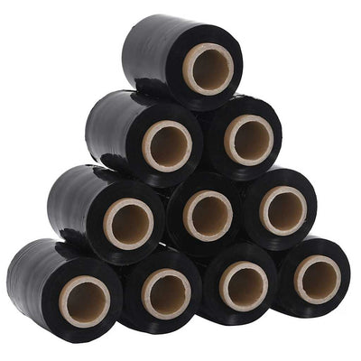 VidaXL Stretchfolien 10 Stück schwarz 23 µm 10 cm x 300 m