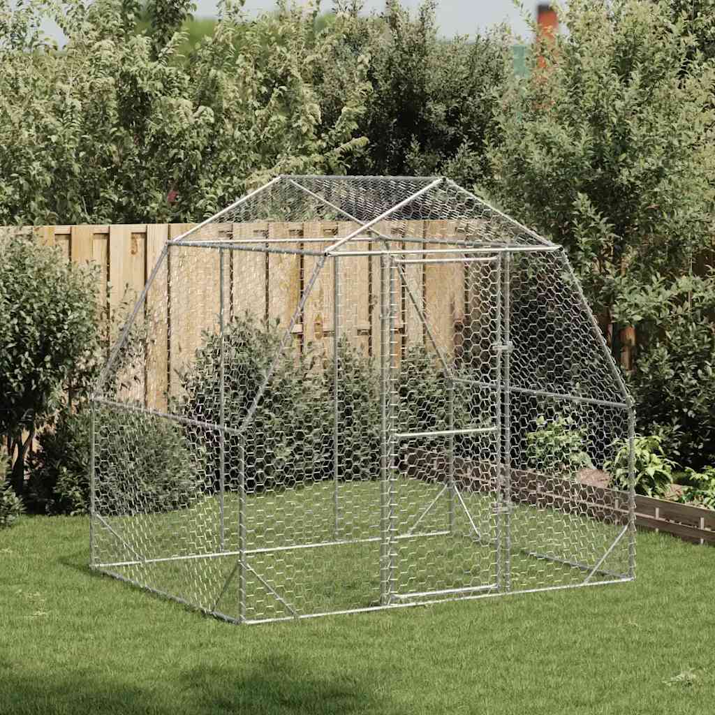Vidaxl Chicken Run 2,5x2x2,25 m verzinkter Stahl