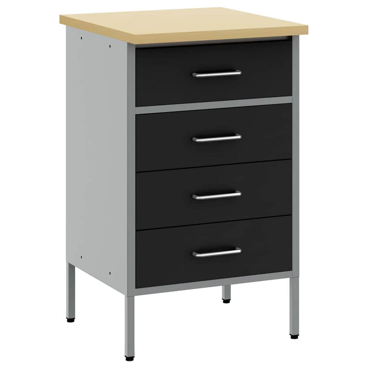 Vidaxxl Werkbank mit Schublade mit Stauraum Schwarz und Grau 50 x 55 x 85 cm