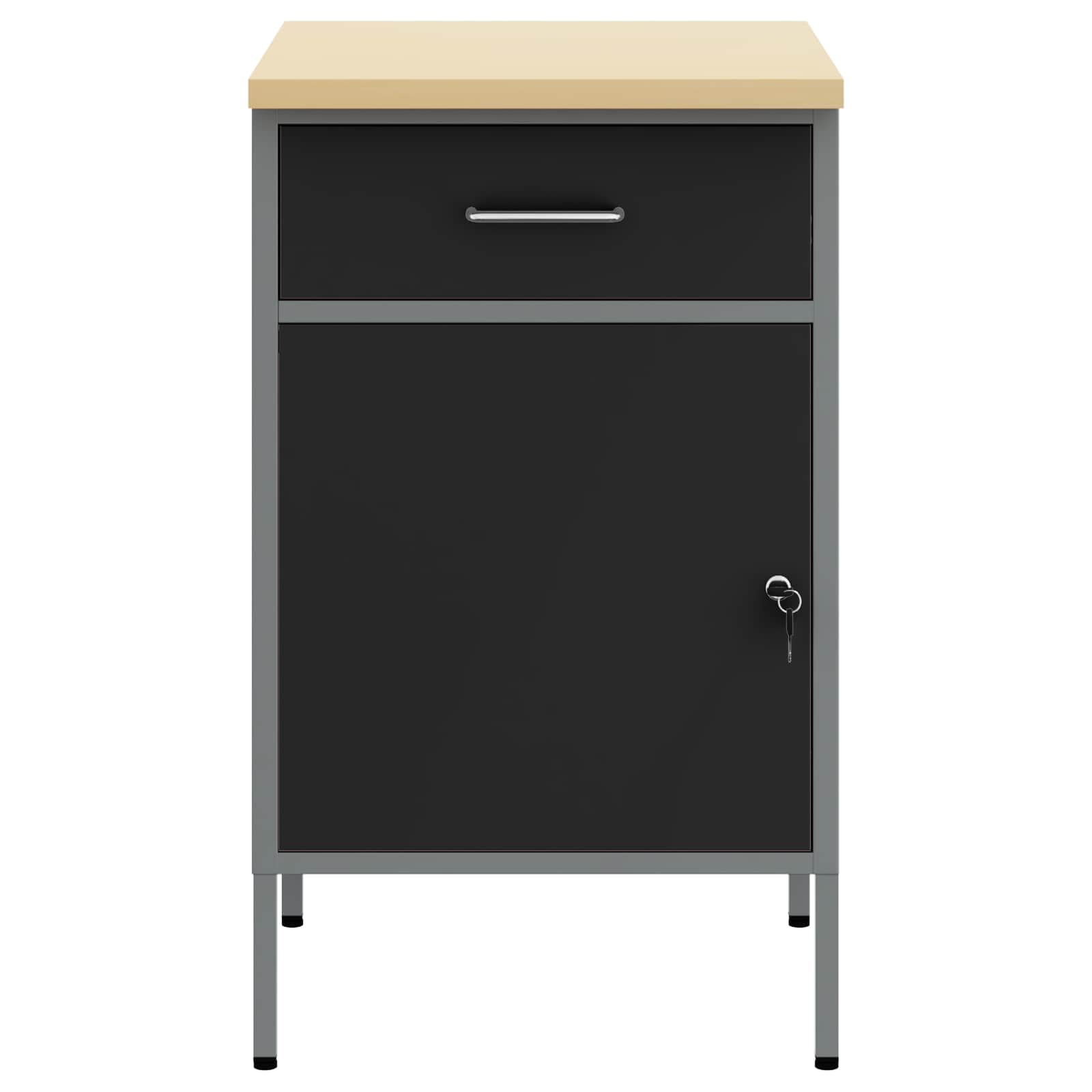 Vidaxxl Werkbank mit Schublade mit Stauraum Schwarz und Grau 50 x 55 x 85 cm