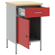 VidaXL Werkbank Rot und Grau 50 x 55 x 85 cm, Holzwerkstoff und Stahl - afbeelding 2