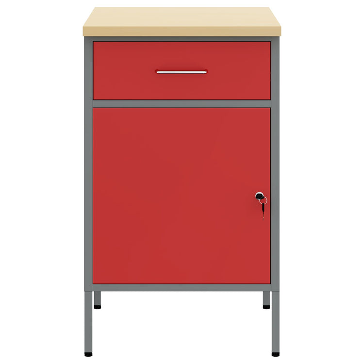 VidaXL Werkbank Rot und Grau 50 x 55 x 85 cm, Holzwerkstoff und Stahl