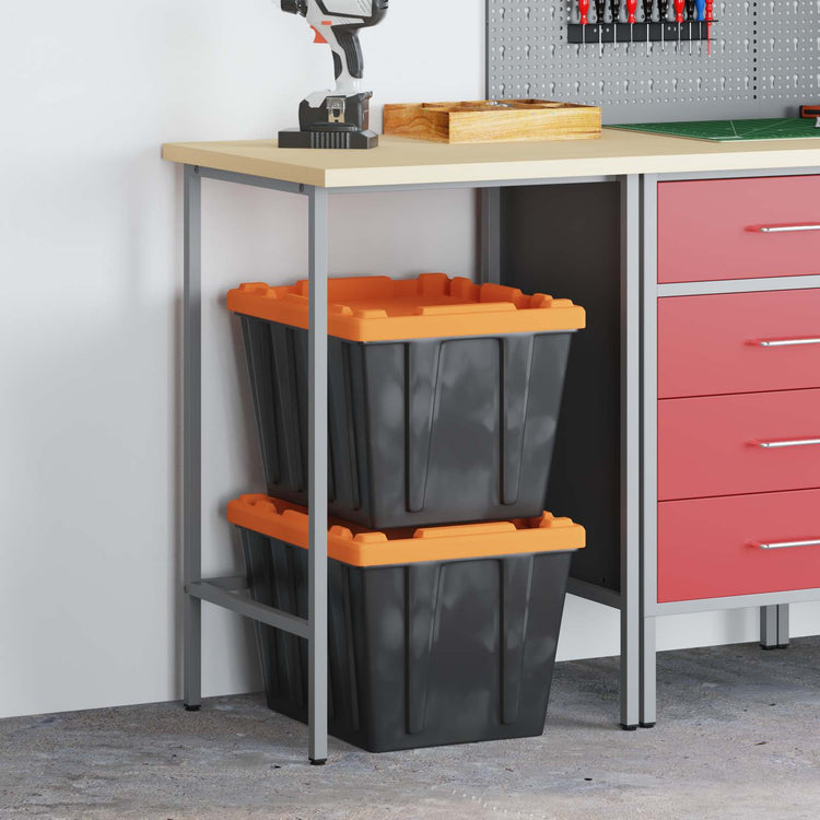 Vidaxx Ecktisch grau 55 x 55 x 85 cm Stahl und Holzwerkstoff