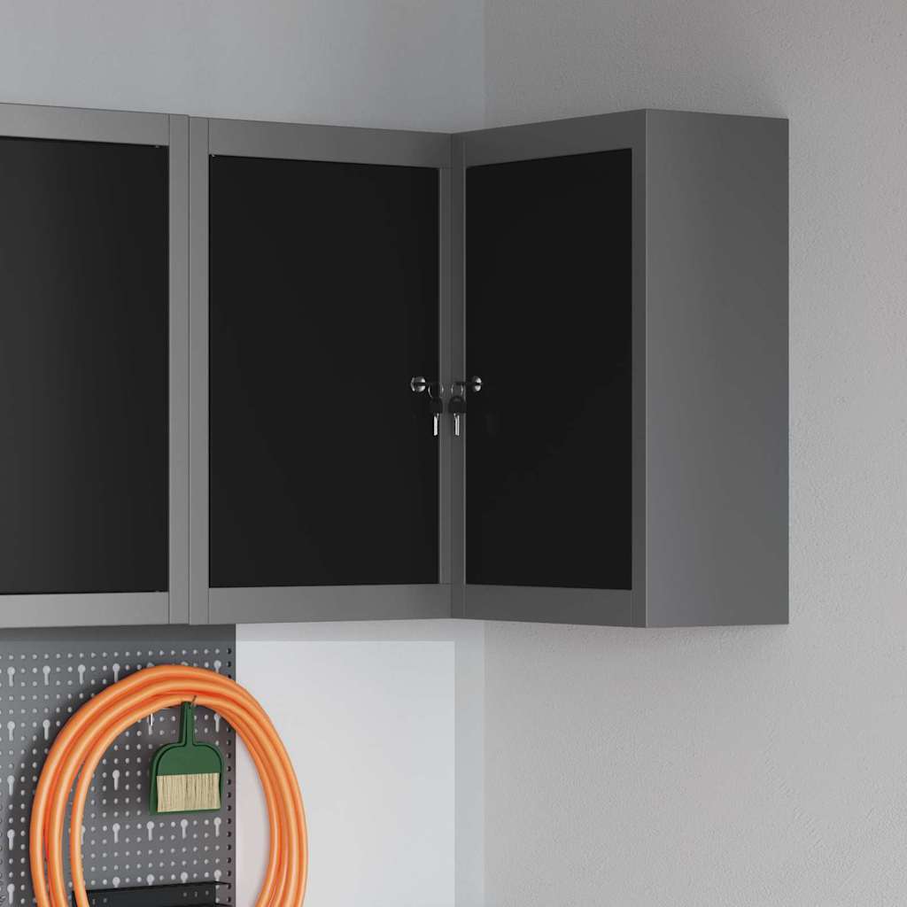 Vidaxxl Werkzeugschrank mit Regal schwarz und grau 55 x 55 x 55 cm