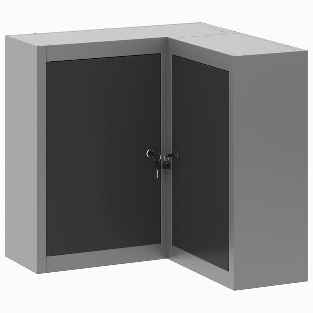Vidaxxl Werkzeugschrank mit Regal schwarz und grau 55 x 55 x 55 cm
