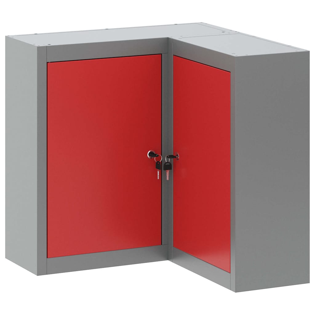 Vidaxxl Werkzeugschrank mit Regal rot und grau 55 x 55 x 55 cm