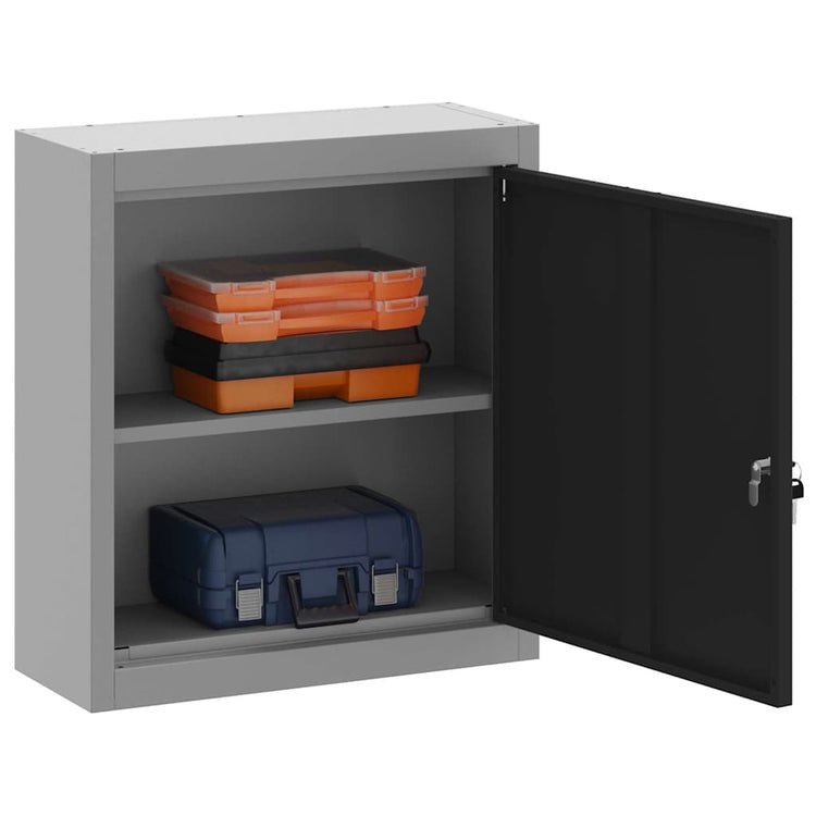 Vidaxxl Werkzeugschrank mit Regal schwarz und grau 50 x 20 x 55 cm