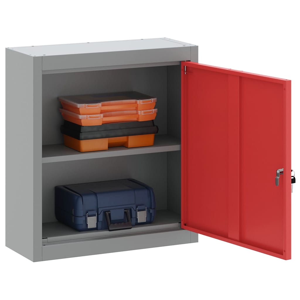 Vidaxx Werkzeugschrank mit Regal rot und grau 50 x 20 x 55 cm