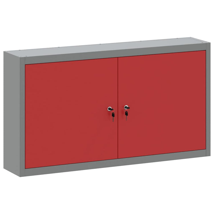 Vidaxx Werkzeugschrank mit Regal rot und grau 50 x 20 x 55 cm