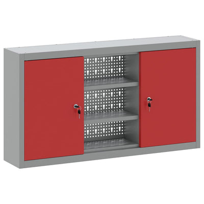Vidaxxl Werkzeugschrank mit Regal rot und grau 50 x 20 x 55 cm