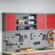 Vidaxx Werkzeugschrank mit Regal rot und grau 50 x 20 x 55 cm