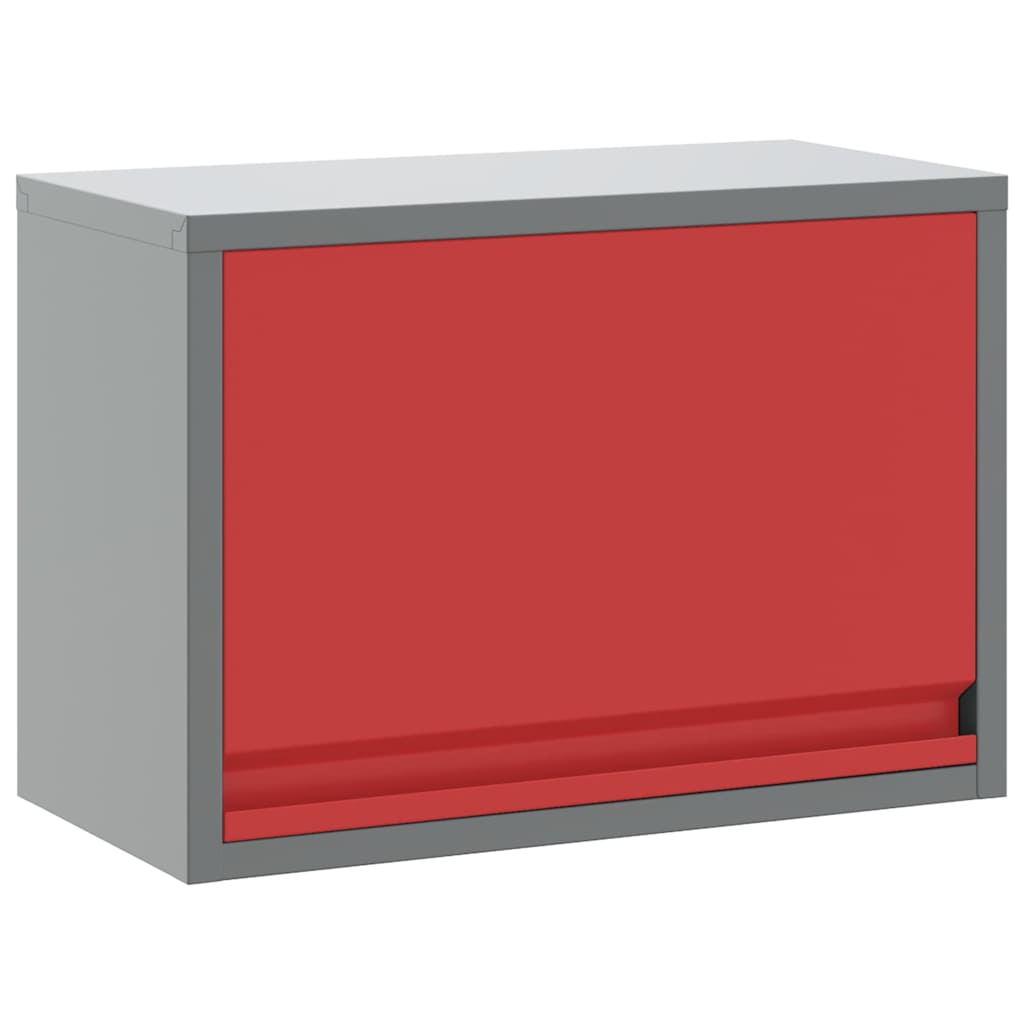 VidaXL Werkzeugschrank mit Stauraum Rot und Grau 50 x 25 x 35 cm