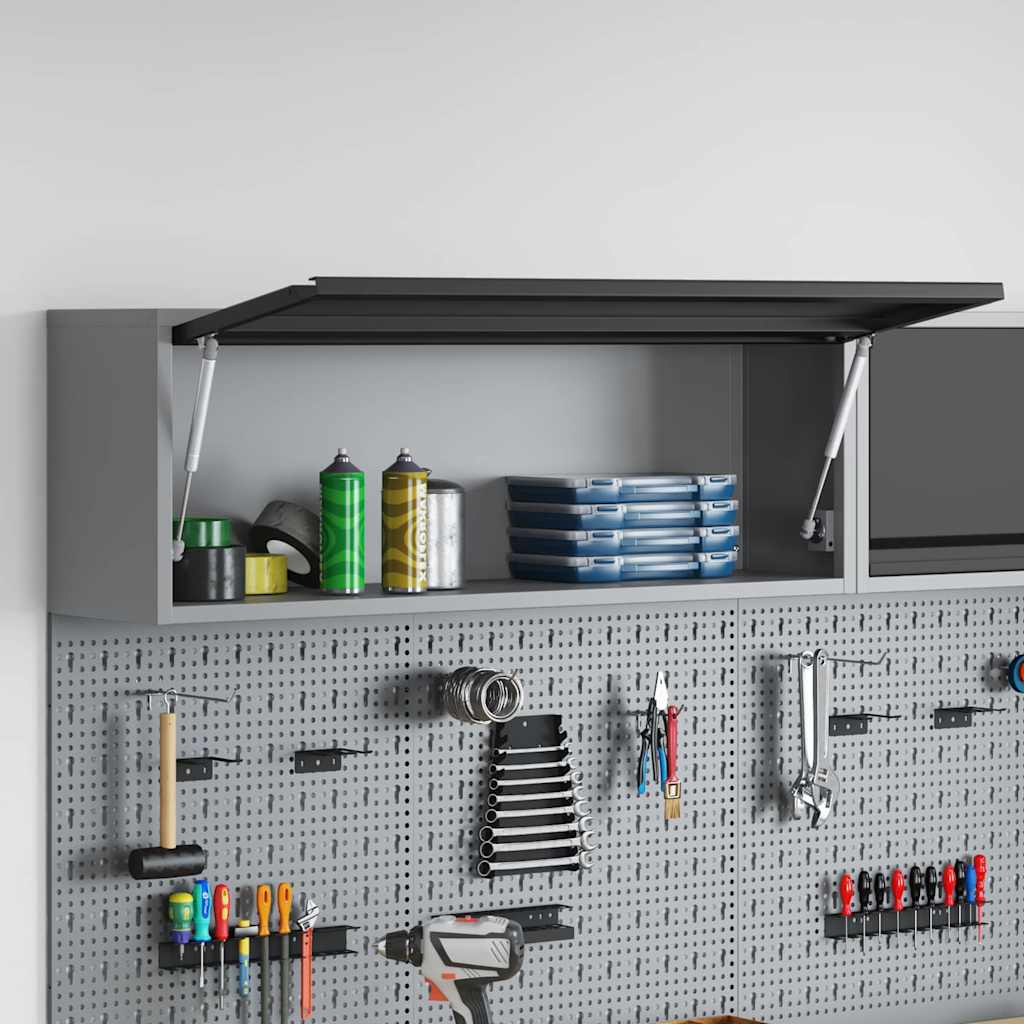 Vidaxx Werkzeugschrank mit Stauraum Schwarz und Grau 100 x 25 x 35 cm