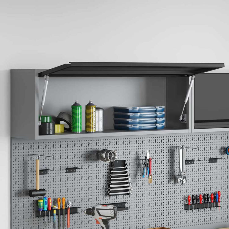 Vidaxx Werkzeugschrank mit Stauraum Schwarz und Grau 100 x 25 x 35 cm