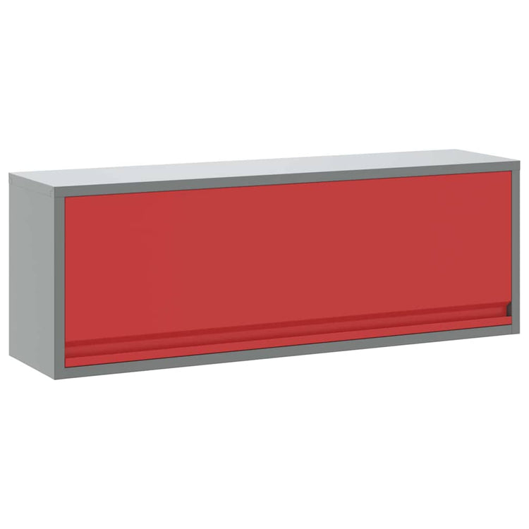 Vidaxxl Werkzeugschrank mit Stauraum Rot und Grau 100 x 25 x 35 cm