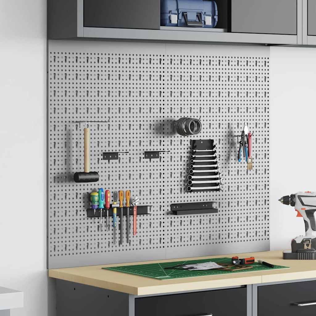Vidaxxl Tools Wandpaneel 2 Stück grau 100 x 1 x 80 cm