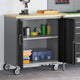 Vidaxxl Werkbank mit Regal mit Rad schwarz und grau 75 x 45 x 85 cm