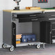 VidaXL Werkbank mit Schublade mit Rad schwarz und grau 75 x 45 x 85 cm