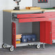 VidaXL Werkbank Rot und Grau 75 x 45 x 85 cm, Holzwerkstoff und Stahl