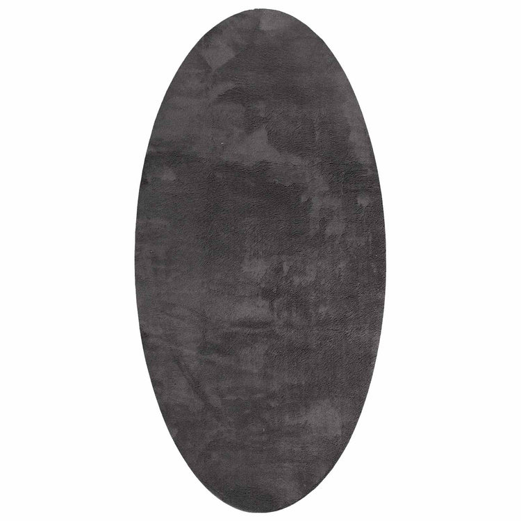 Vidaxl Teppiche Oval Huarte Anthrazit 100 x 200 cm 100 % Polyester