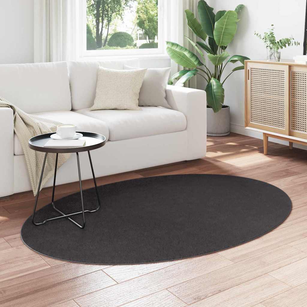 Vidaxl Teppiche Oval Huarte Anthrazit 120 x 170 cm 100 % Polyester