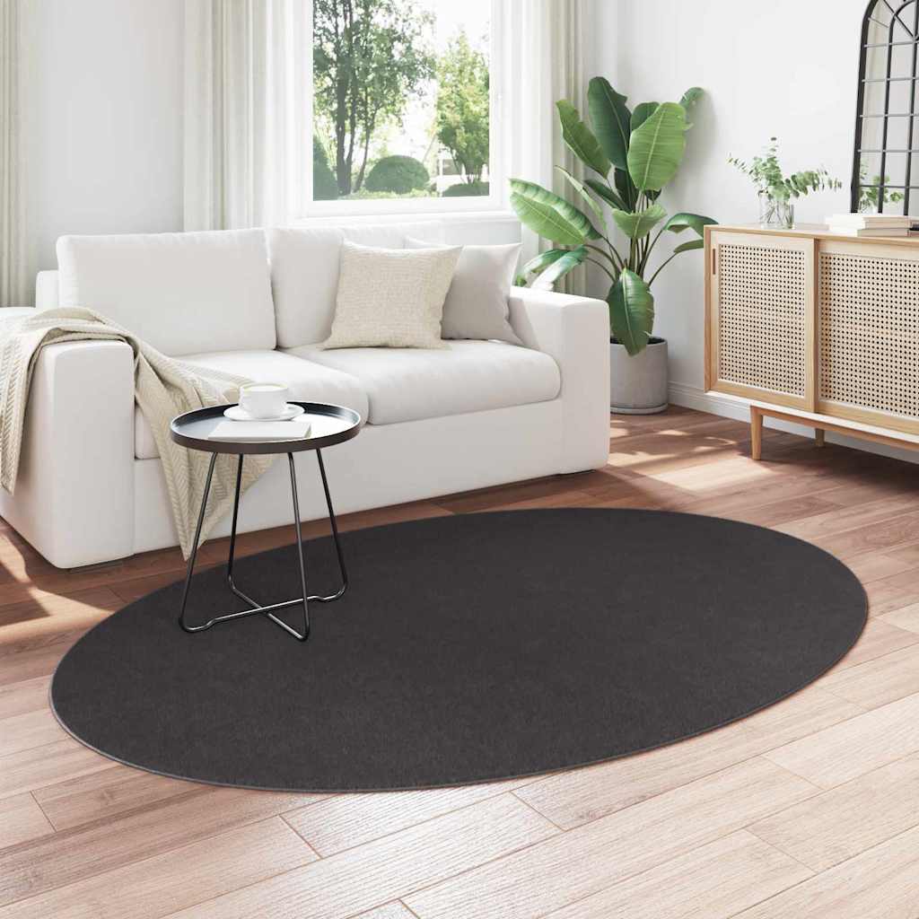 Vidaxl Teppiche Oval Huarte Anthrazit 140 x 200 cm 100 % Polyester