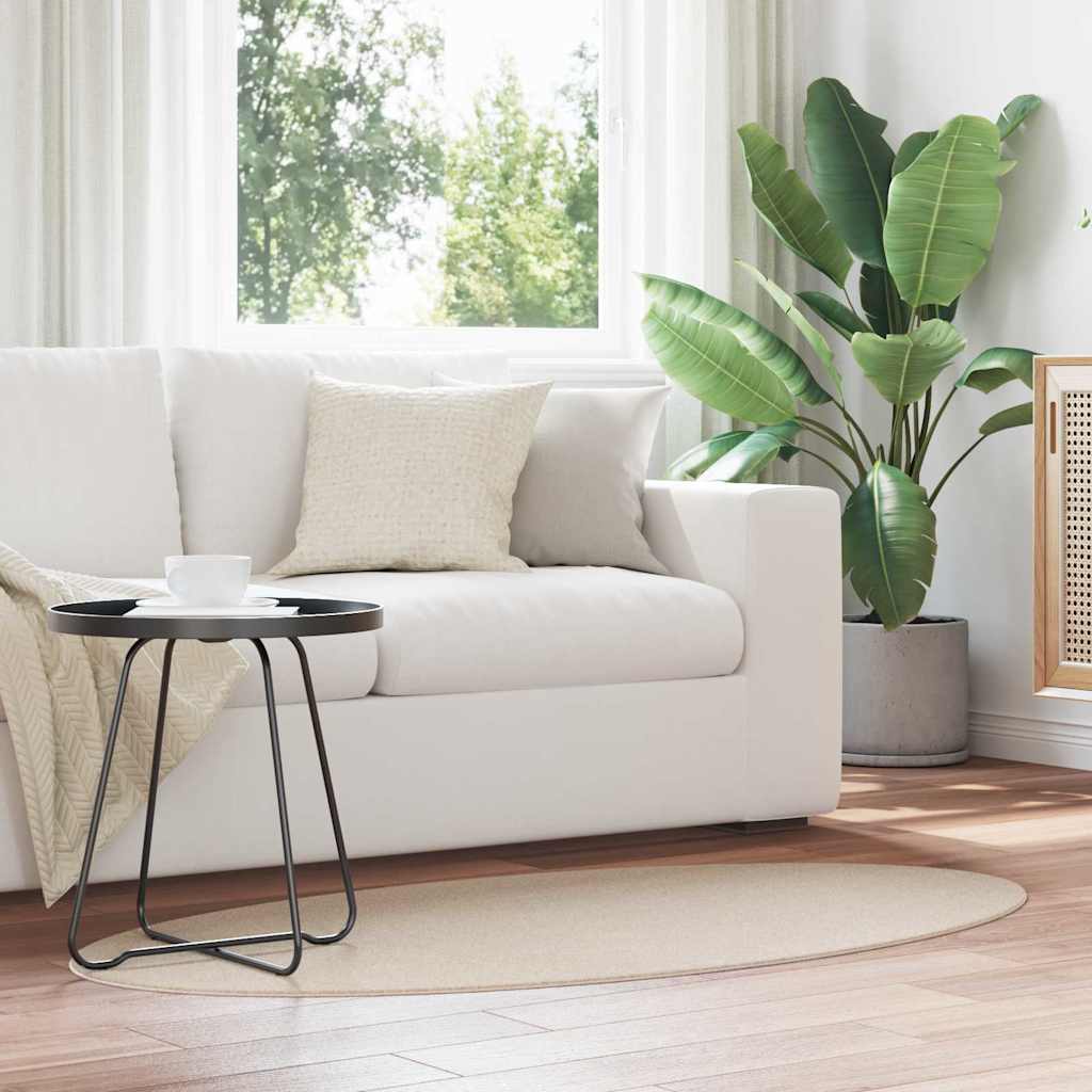 Vidaxl Teppiche Oval Huarte Beige 80 x 150 cm 100 % Polyester