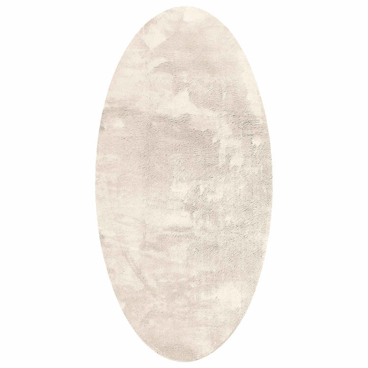 Vidaxl Teppiche Oval Huarte Beige 100 x 200 cm 100 % Polyester