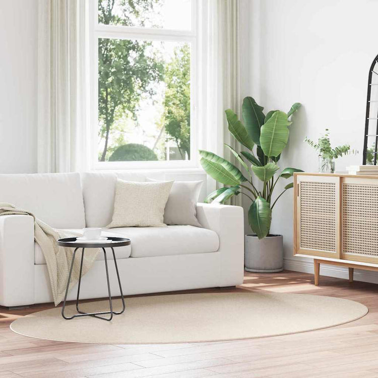 Vidaxl Teppiche Oval Huarte Beige 160 x 230 cm 100 % Polyester