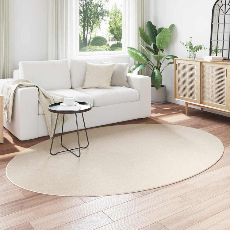 Vidaxl Teppiche Oval Huarte Beige 160 x 230 cm 100 % Polyester