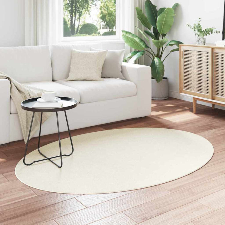 Vidaxl Teppiche Oval Huarte Creme 120 x 170 cm 100 % Polyester