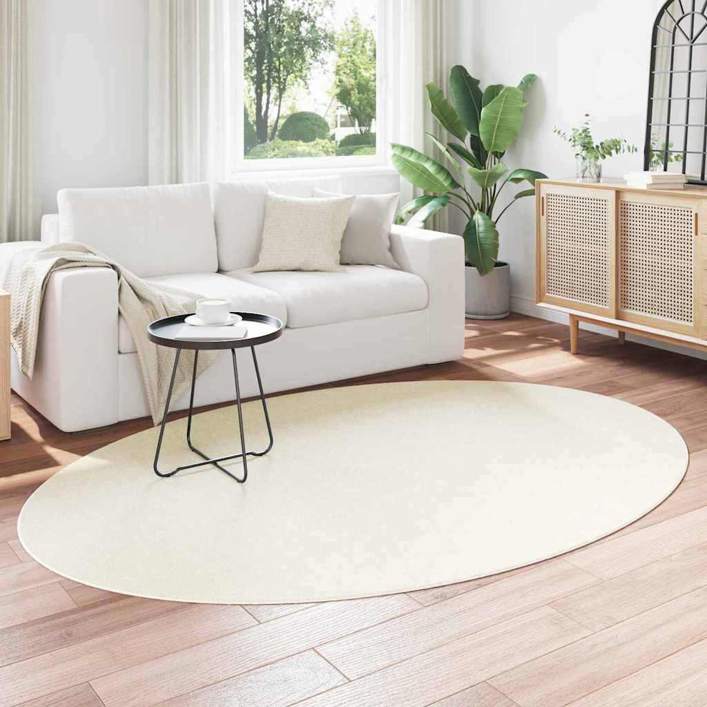 Vidaxl Teppiche Oval Huarte Creme 160 x 230 cm 100 % Polyester