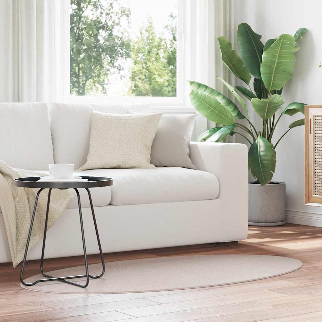 Vidaxl Teppiche oval Huarte Sand 80 x 150 cm 100 % Polyester