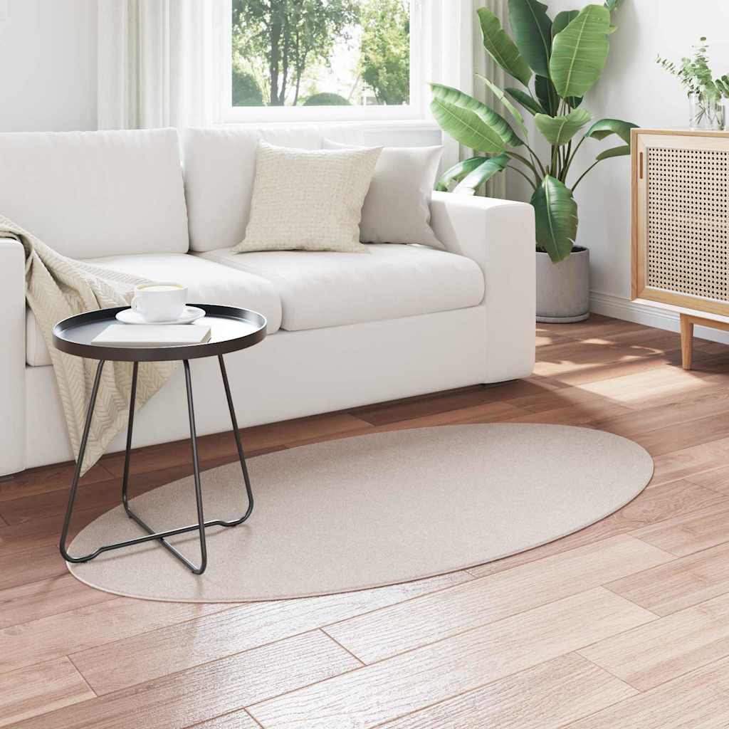 Vidaxl Teppiche oval Huarte Sand 80 x 150 cm 100 % Polyester