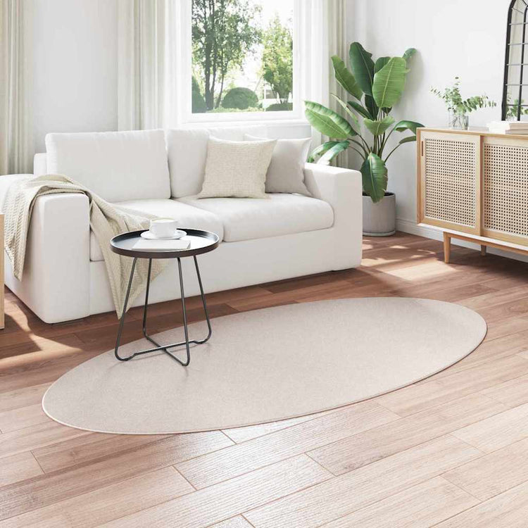 Vidaxl Teppiche oval Huarte Sand 100 x 200 cm 100 % Polyester