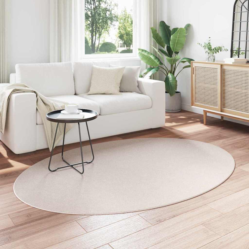 Vidaxl Teppiche oval Huarte Sand 120 x 170 cm 100 % Polyester