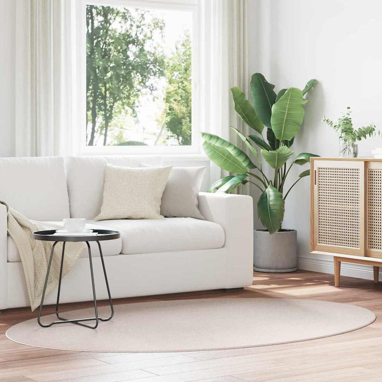 Vidaxl Teppiche oval Huarte Sand 140 x 200 cm 100 % Polyester