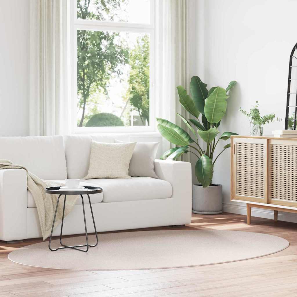 Vidaxl Teppiche oval Huarte Sand 160 x 230 cm 100 % Polyester