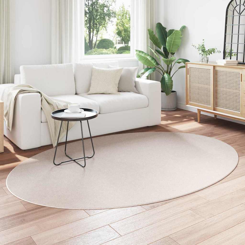 Vidaxl Teppiche oval Huarte Sand 160 x 230 cm 100 % Polyester
