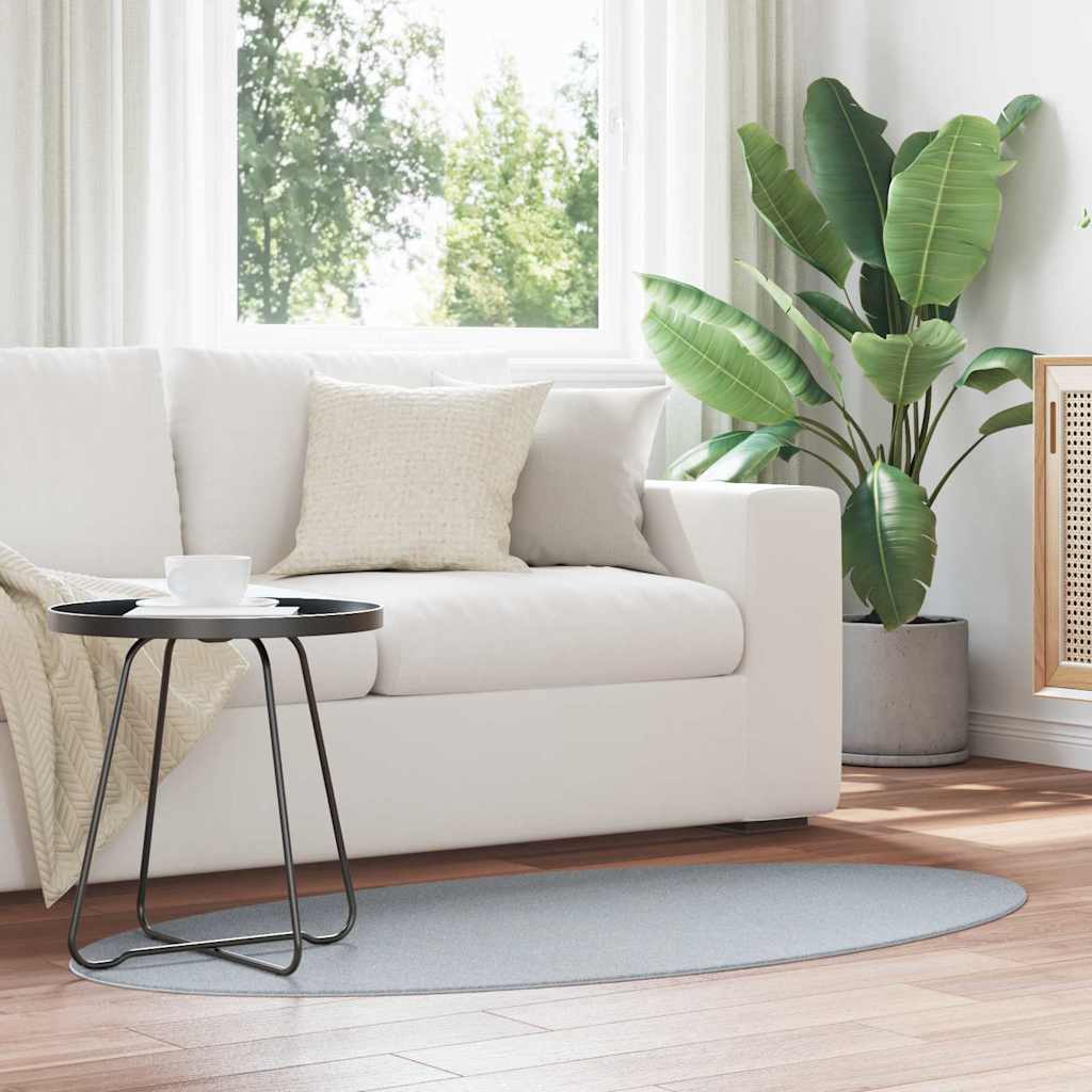 Vidaxl-Teppiche oval huarte grau 80 x 150 cm 100 % Polyester