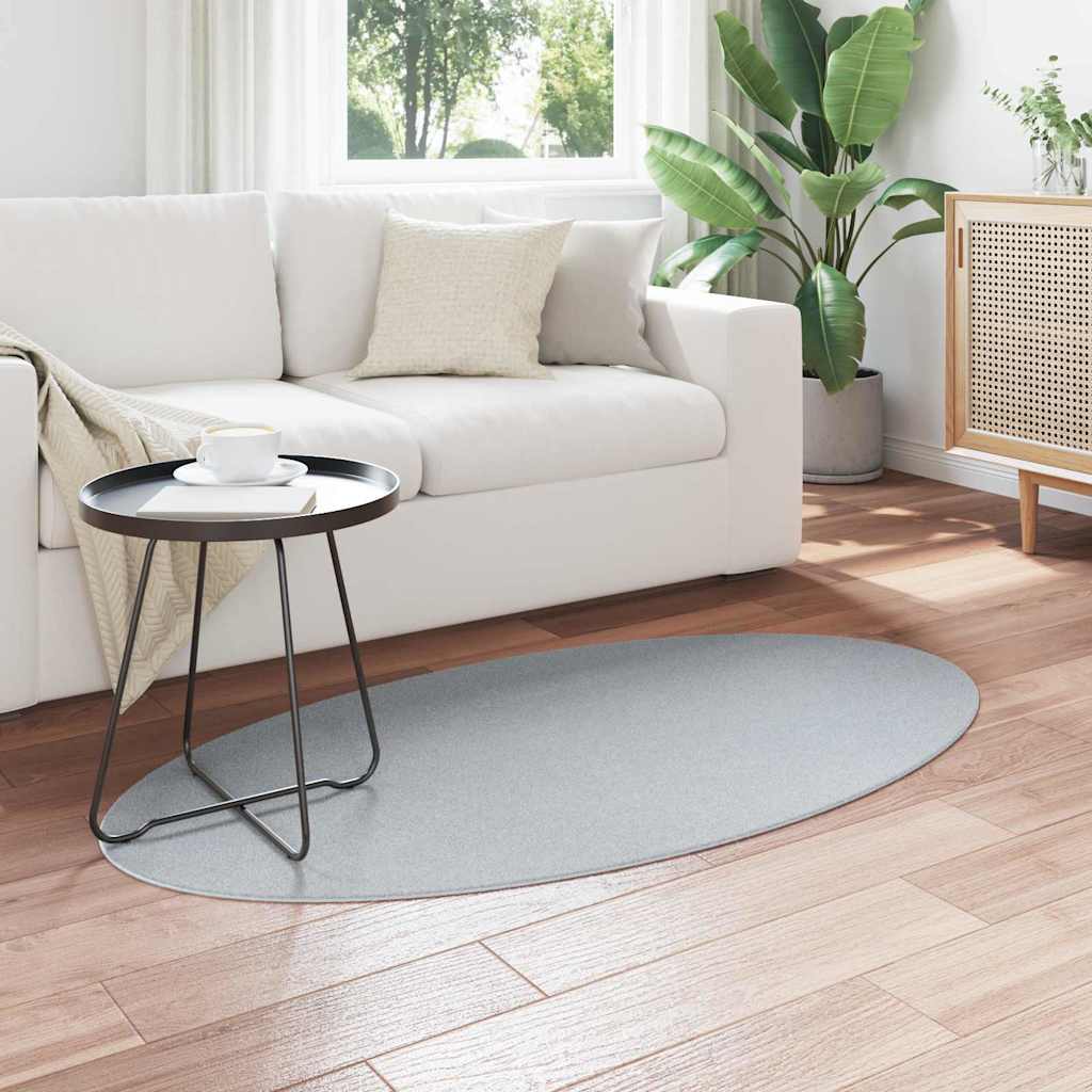 Vidaxl-Teppiche oval huarte grau 80 x 150 cm 100 % Polyester