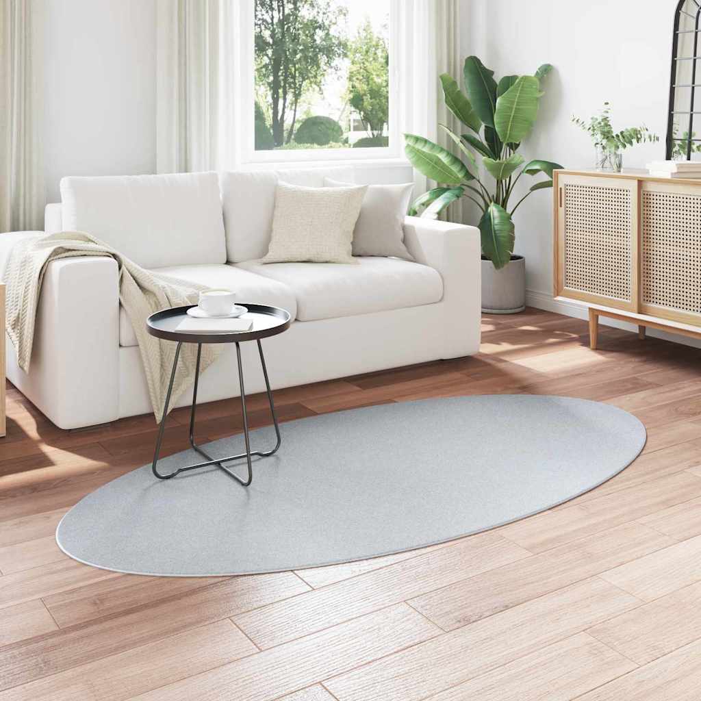 Vidaxl Teppiche oval huarte grau 100 x 200 cm 100 % Polyester