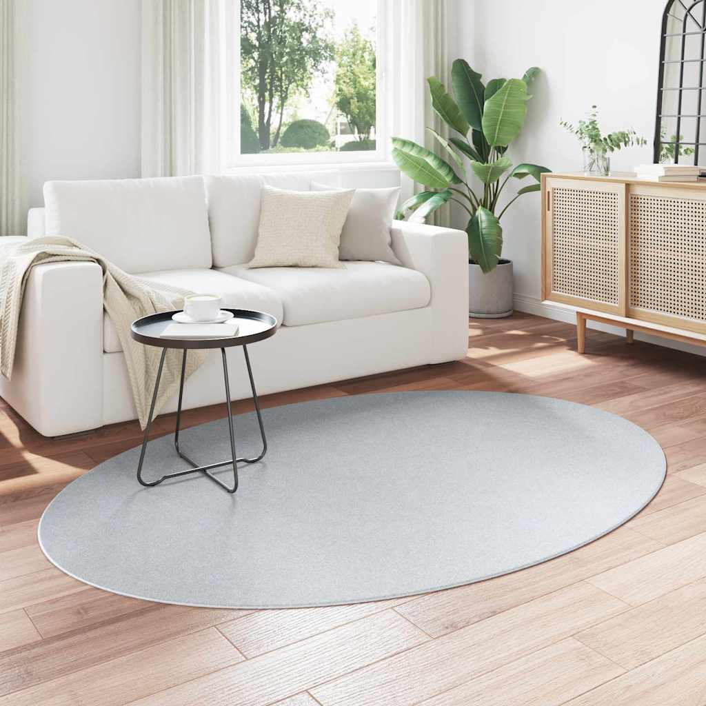 Vidaxl-Teppiche oval huarte grau 140 x 200 cm 100 % Polyester