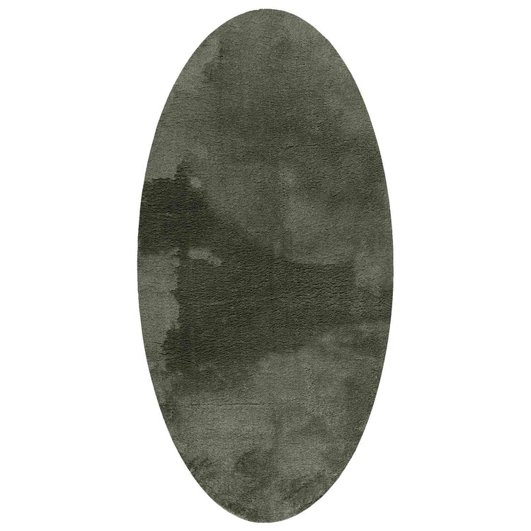 Vidaxl Teppiche oval Huarte Waldgrün 100 x 200 cm 100 % Polyester