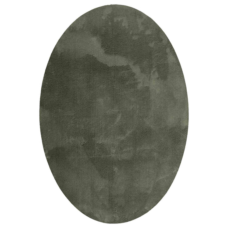 Vidaxl Teppiche oval Huarte Waldgrün 170 x 120 cm 100 % Polyester