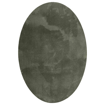 Vidaxl Teppiche oval Huarte Waldgrün 140 x 200 cm 100 % Polyester