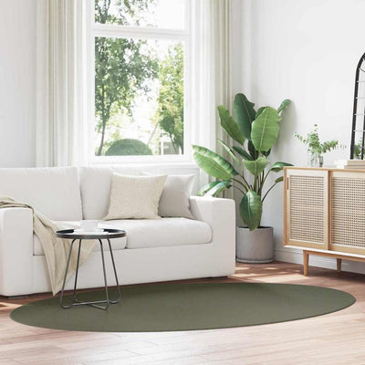 Vidaxl Teppiche oval Huarte Waldgrün 160 x 230 cm 100 % Polyester