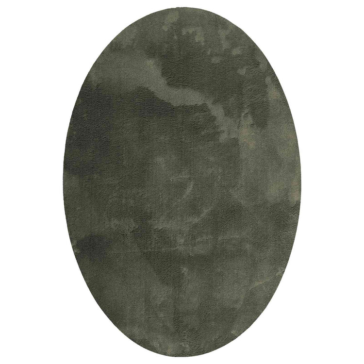 Vidaxl Teppiche oval Huarte Waldgrün 160 x 230 cm 100 % Polyester